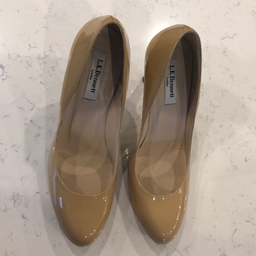 New L.K. Bennett Stila patent leather heels - nude